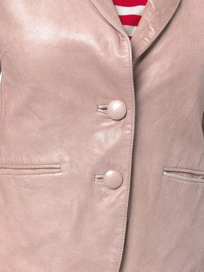 Shop Sword 6.6.44 Leather Blazer In Pink