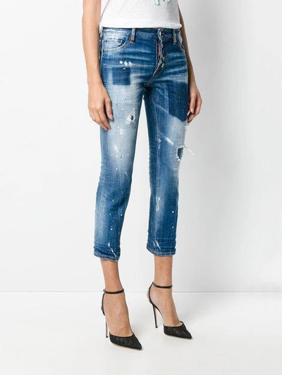 Shop Dsquared2 Boyfriend Jeans In Blue