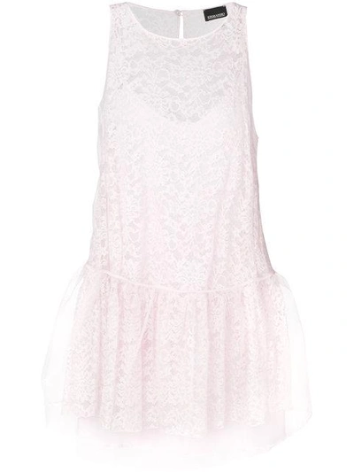 Shop Ermanno Ermanno Sleeveless Lace Drop Waist Dress - Pink