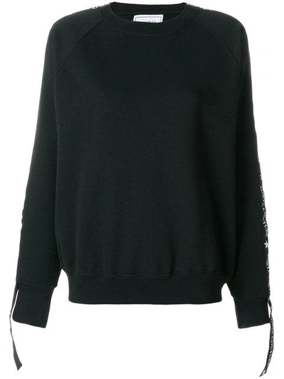 Shop Forte Couture Logo Banded Sweatshirt In Black