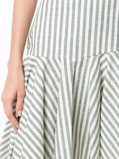 Shop Loewe Striped Skater Skirt In White