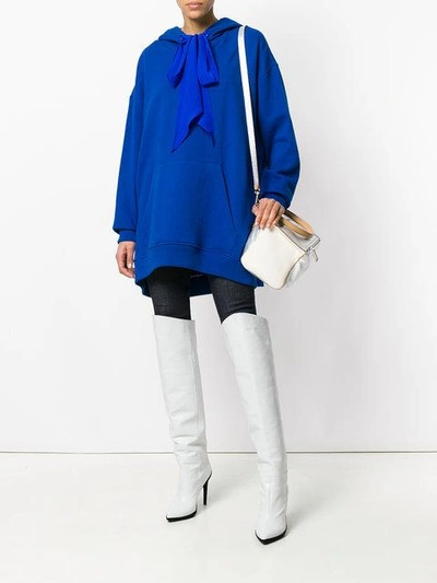 Shop Givenchy Oversized Hooded Sweatshirt - Blue