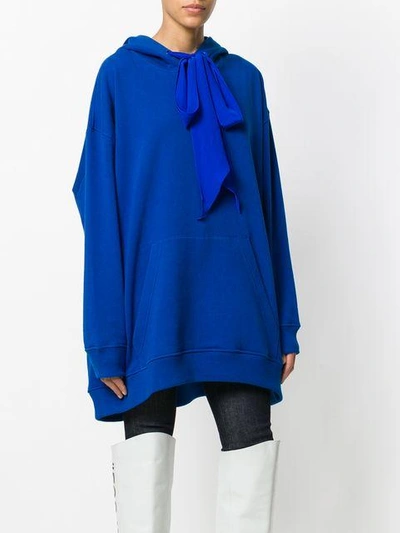 Shop Givenchy Oversized Hooded Sweatshirt - Blue
