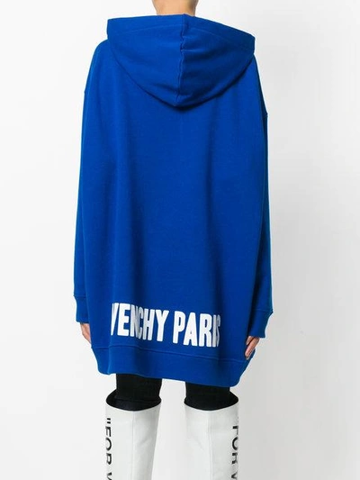 Shop Givenchy Oversized Hooded Sweatshirt - Blue