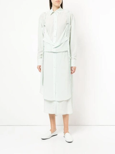 Shop Sies Marjan Layered Button Up Skirt In Green