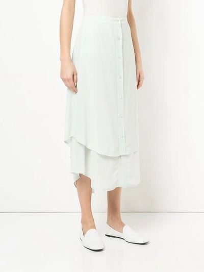 Shop Sies Marjan Layered Button Up Skirt In Green