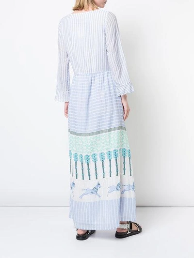 Shop Le Sirenuse Contrast Panel Striped Maxi Dress