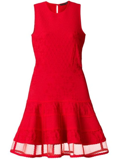 Shop Alexander Mcqueen Sleeveless Knit Dress - Red