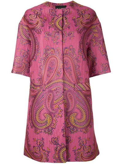 Shop Etro Paisley Print Coat - Pink