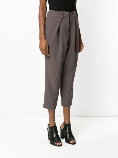 Shop Olympiah Papa Cropped Trousers In Grey