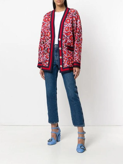 Shop Gucci Poppy Garden Print Cardigan