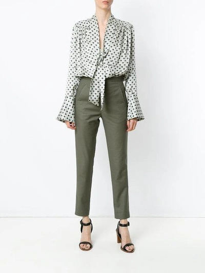 Shop Andrea Marques Skinny Trousers In Eucalipto