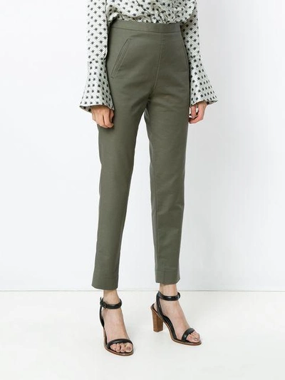 Shop Andrea Marques Skinny Trousers In Eucalipto