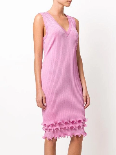 Shop Givenchy Frill-trim Fitted Dress In Pink