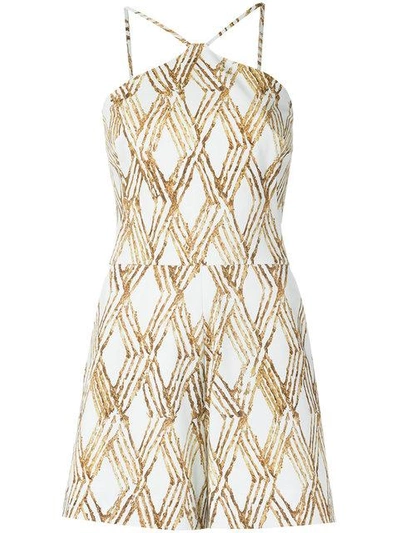 Shop Andrea Marques Printed Jumpsuit In Oro Branco