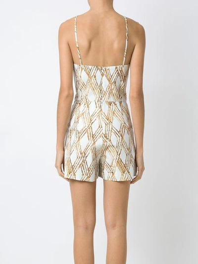 Shop Andrea Marques Printed Jumpsuit In Oro Branco