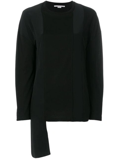 Shop Stella Mccartney Asymmetric Panelled Sweater In Black