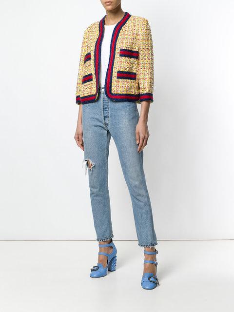 gucci yellow tweed jacket