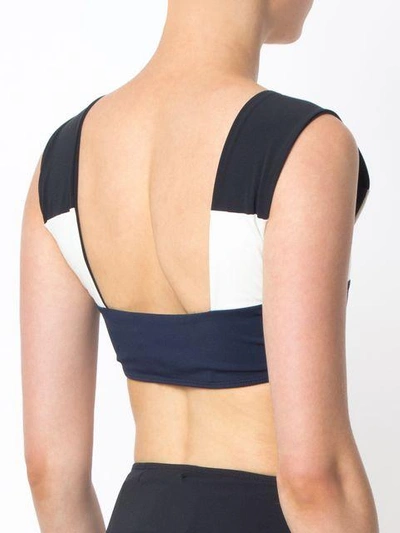 Gloria Coelho Striped Bikini Top In Black