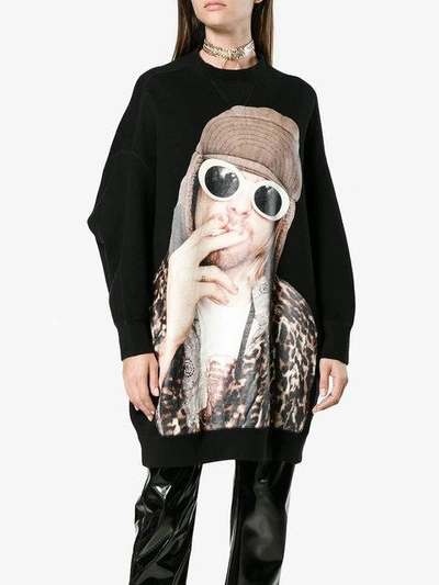 Shop R13 Kurt Cobain Print Oversized Sweatshirt - Black