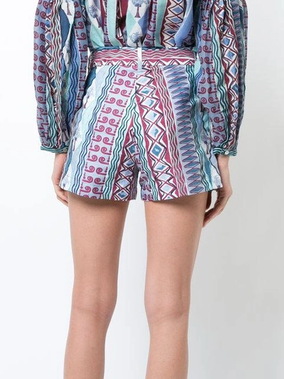 Shop Le Sirenuse Embroidered Shorts - Blue