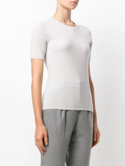 Shop Allude Short Sleeve Jumper - Neutrals In Nude & Neutrals