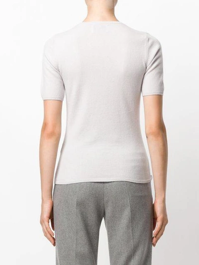 Shop Allude Short Sleeve Jumper - Neutrals In Nude & Neutrals