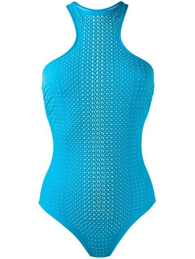 Shop La Perla Pearls Fall Swimsuit In Blue