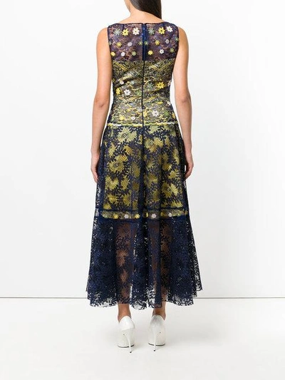 Shop Talbot Runhof Lace Gown In Multicolour