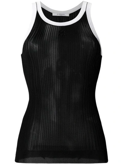 Shop Givenchy Ribbed Knit Vest Top In Black