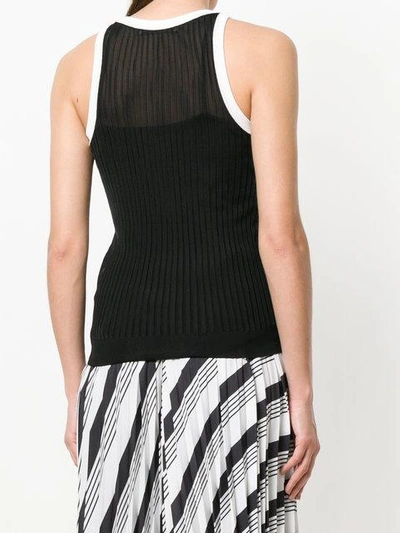 Givenchy Ribbed Knit Vest Top In Black