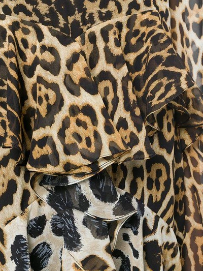 Shop Saint Laurent Leopard Print Shift Dress In Black