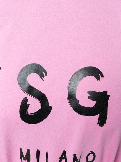 Shop Msgm Logo T-shirt - Pink