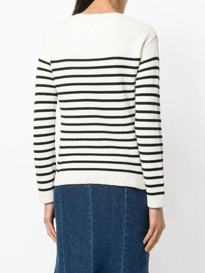 Shop Red Valentino Knit Heart Striped Sweater