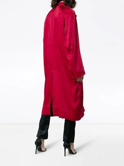 Shop Haider Ackermann Single Breasted Raglan Sleeve Coat In Red