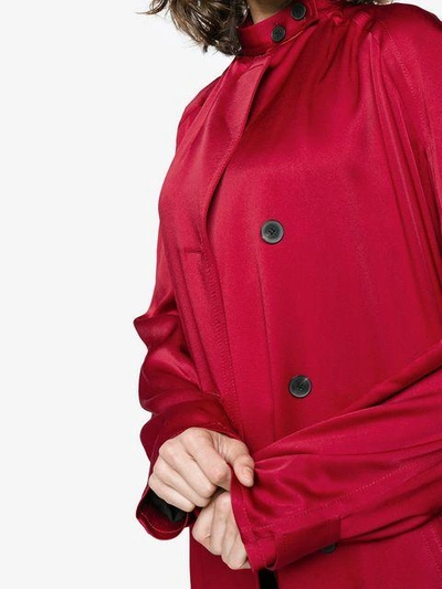 Shop Haider Ackermann Single Breasted Raglan Sleeve Coat In Red