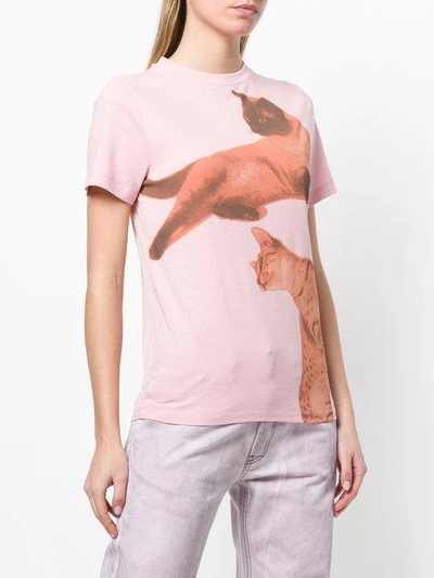 Shop Loewe Cat Print Crew Neck Shortsleeved T-shirt