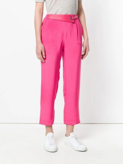 Shop Max & Moi Eyelet Detail Cropped Trousers In Pink