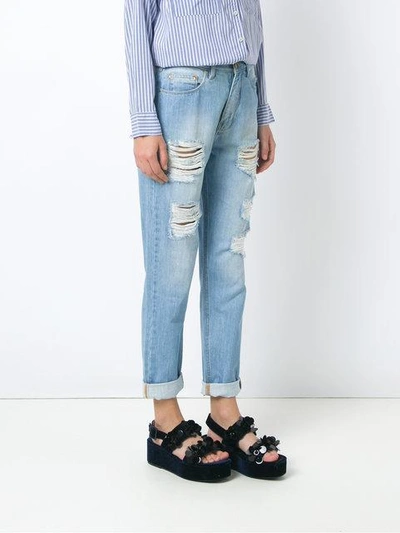 Shop Amapô Mom' Stone Jeans In Blue