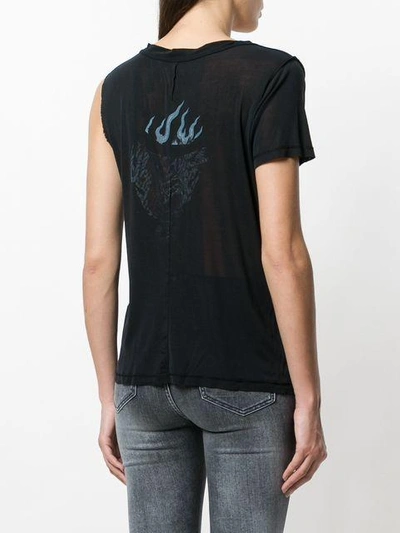 Ben Taverniti Unravel Project Asymmetric Sleeve Twisted Scoop Neck Tank In Black