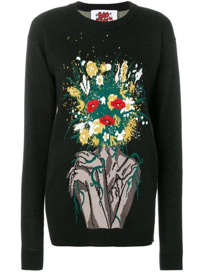 Shop Bad Deal Bouquet Intarsia Jumper In Black