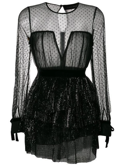 Shop Christian Pellizzari Sequin Tiered Dress - Black