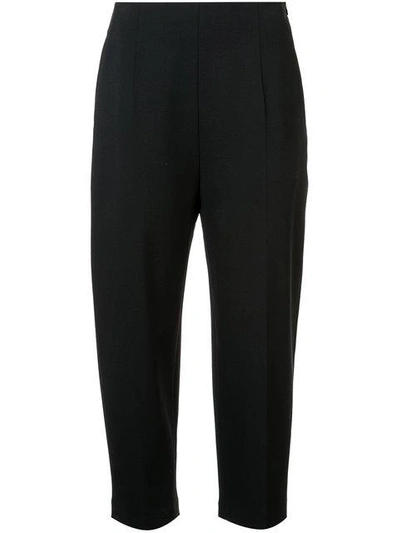 Shop Kuho Cropped Tailored Trousers In Black