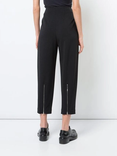 Shop Kuho Cropped Tailored Trousers In Black