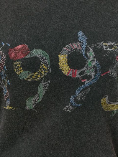 Shop Saint Laurent 1993 Snakes Print T-shirt - Black