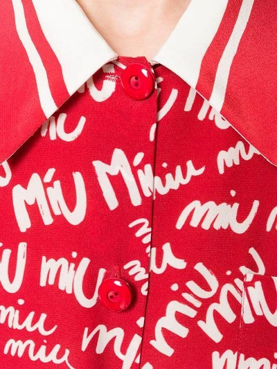 Shop Miu Miu Logo Graffiti Print Shirt