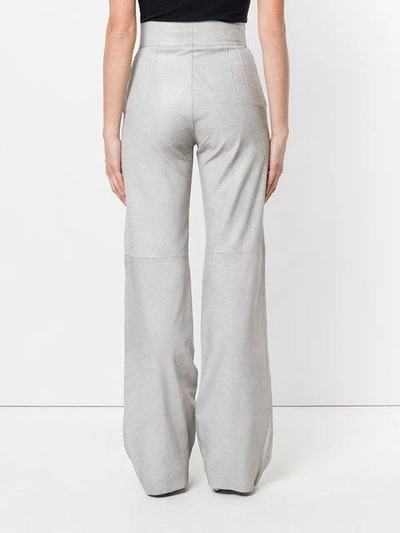 Shop Vanderwilt High Rise Leather Trousers In Grey