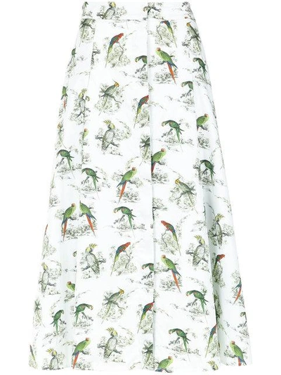 Shop Andrea Marques Bird Print Patte Skirt
