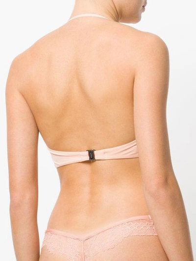 Shop La Perla Bandeau Style Halterneck Bra In Neutrals