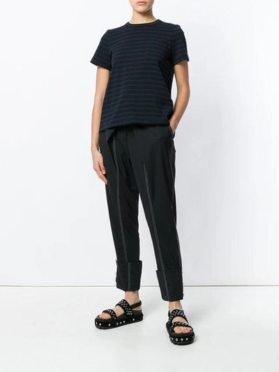 Shop Sacai Striped Zipped T